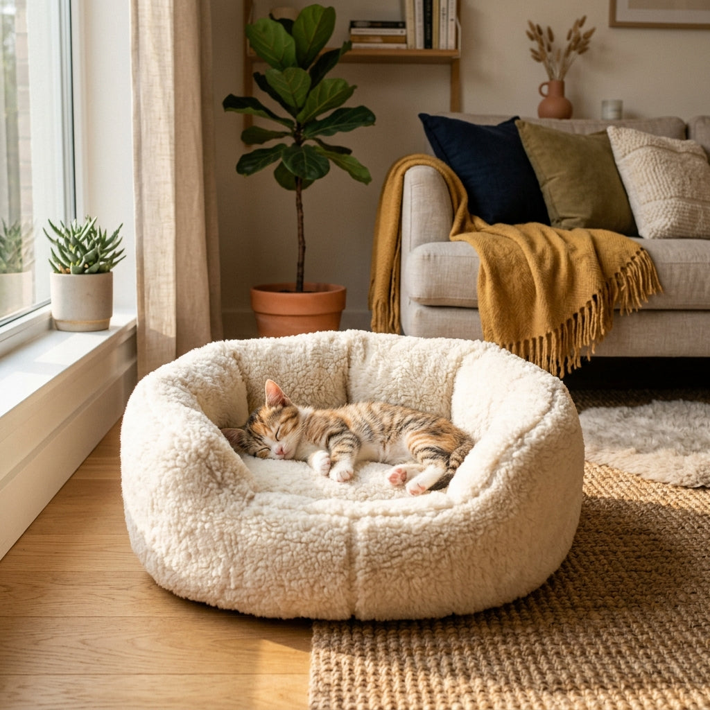 Pawveylo Cozy Deluxe Plush Cat Bed