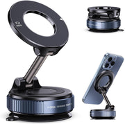 Magnetic Car Mobile Holder with Vacuum Suction Cup – Strong Grip Dashboard Phone Mount for Car, Office & Table