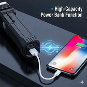 8-in-1 Rechargeable Emergency Hammer Torch with Power Bank, Magnet & Safety Cutter