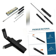 Foldable Personal Security Stick with Comfortable Grip & Carry Bag for Men & Women