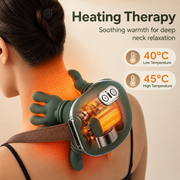 4D Wireless Neck & Shoulder Massager with Heat Therapy – Portable Deep Kneading Relaxation Device